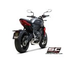 SC Project para TRIUMPH TRIDENT 660 (2021 - 2024) - Línea de escape completa 3-1 acero inoxidable, con escape CR-T titanio con m