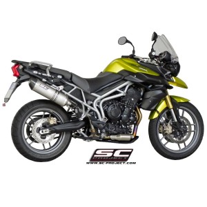 SC Project para TRIUMPH TIGER 800 (2010 - 2016) - XC - Escape Oval titanio, posición alta
