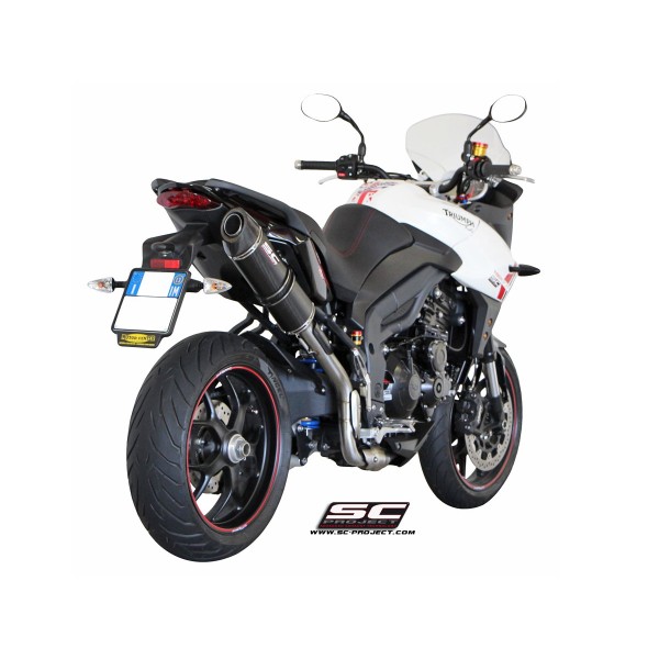 SC Project para TRIUMPH TIGER SPORT 1050 (2013 - 2015) - Escape Oval carbono, posición alta