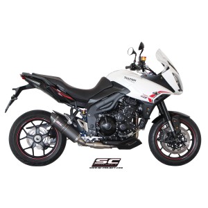 SC Project para TRIUMPH TIGER SPORT 1050 (2013 - 2015) - Escape Oval carbono, posición baja