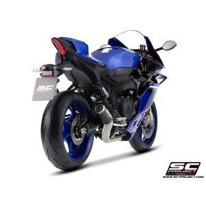SC Project para YAMAHA YZF R9 (2025 - 2026) - Línea de escape completa 3-1 titanio, con escape CR-T carbono, con malla antipiedr