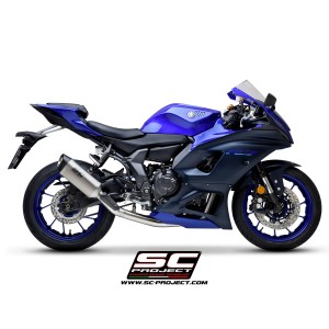 SC Project para YAMAHA YZF R7 (2021 - 2025) - Línea de escape completa 2-1 acero inoxidable, con escape SC1-S titanio