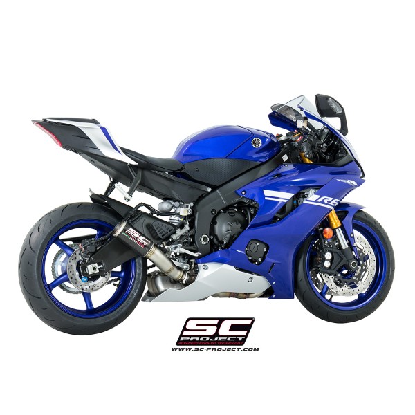 SC Project para YAMAHA YZF R6 Race (2021 - 2026) - Escape CR-T carbono, posición alta