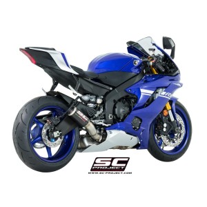 SC Project para YAMAHA YZF R6 Race (2021 - 2026) - Escape CR-T carbono, posición alta