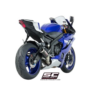 SC Project para YAMAHA YZF R6 Race (2021 - 2026) - Escape CR-T carbono, posición alta