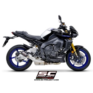 SC Project para YAMAHA MT-10 (2022 - 2024) - Escape CR-T carbono, con malla antipiedras