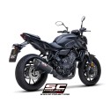 SC Project para YAMAHA MT-07 (2021 - 2024) - Línea de escape completa 2-1 acero inoxidable, negro mate, con escape SC1-S carbono