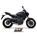 SC Project para YAMAHA MT-07 (2021 - 2024) - Línea de escape completa 2-1 acero inoxidable, con escape CR-T carbono