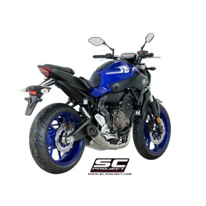 SC Project para YAMAHA MT-07 (2017 - 2020) - Línea de escape completa 2-1 acero inoxidable, con escape S1 titanio