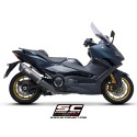SC Project para YAMAHA TMAX 560 (2022 - 2024) - Línea de escape completa 2-1 acero inoxidable, negro mate, con escape SC1-R carb