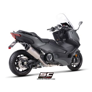 SC Project para YAMAHA TMAX 560 (2025 - 2026) - Línea de escape completa 2-1 acero inoxidable, con escape SC1-R titanio