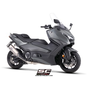 SC Project para YAMAHA TMAX 560 (2025 - 2026) - Línea de escape completa 2-1 acero inoxidable, con escape SC1-R titanio