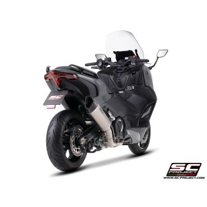 SC Project para YAMAHA TMAX 560 (2025 - 2026) - Línea de escape completa 2-1 acero inoxidable, con escape SC1-R titanio