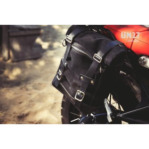 Bolsa lateral en cuero dividido + marco de la serie ninet