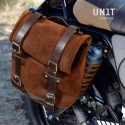 Bolsa lateral en piel dividida + marco de la serie k