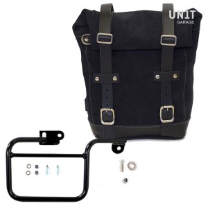 Bolsa lateral en piel dividida + marco de la serie k