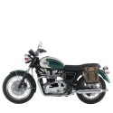 Alforja lateral dividida de cuero 10l-14l + marco triumph bonneville t100 (2001-2016) izquierda
