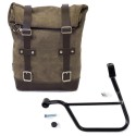 Bolsa lateral en piel dividida + marco triumph t100 sx (2017 hasta ahora)