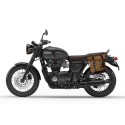 Bolsa lateral en piel dividida + marco triumph t100 sx (2017 hasta ahora)