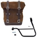 Bolsa lateral en piel dividida + marco triumph t100 sx (2017 hasta ahora)