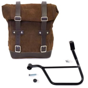 Bolsa lateral en piel dividida + marco triumph t100 sx (2017 hasta ahora)