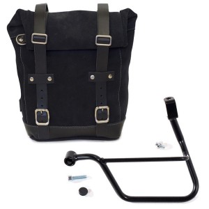 Bolsa lateral en piel dividida + marco triumph t100 sx (2017 hasta ahora)