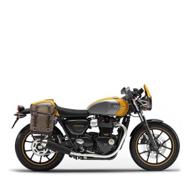 Bolsa lateral en piel dividida + serie triumph cuadro street 900 dx (2017 hasta ahora)