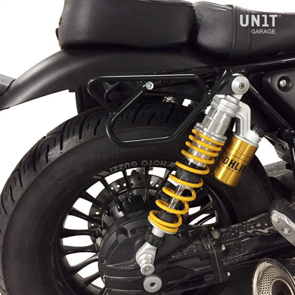 Bolsa lateral de lona + marco guzzi v9 bobber dx