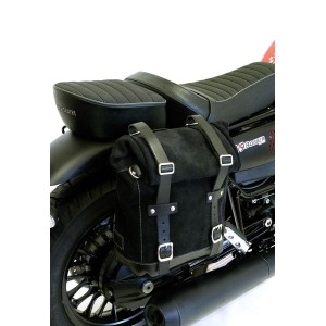 Bolsa lateral de lona + marco guzzi v9 bobber dx