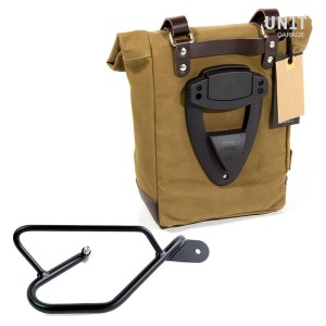 Bolsa lateral de lona + marco guzzi v9 bobber dx