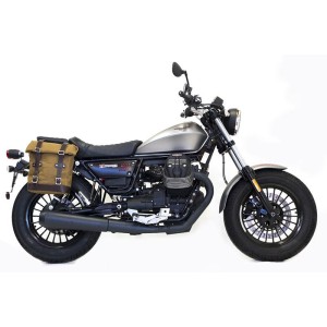 Bolsa lateral de lona + marco guzzi v9 bobber dx