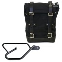Bolsa lateral de lona + marco guzzi v9 bobber dx