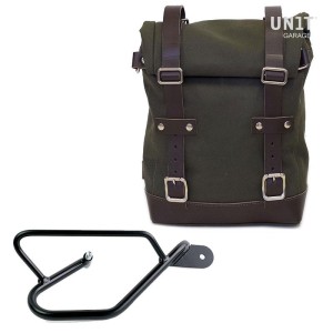 Bolsa lateral de lona + marco guzzi v9 bobber dx