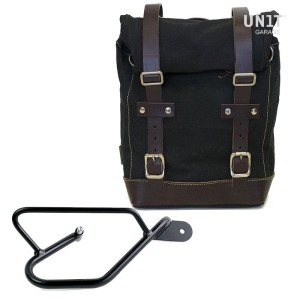 Bolsa lateral de lona + marco guzzi v9 bobber dx