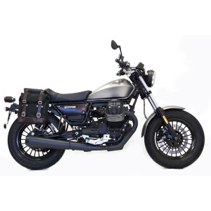 Bolsa lateral de lona + marco guzzi v9 bobber dx