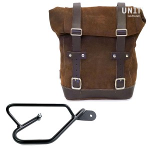 Bolsa lateral en piel dividida + guzzi v9 bobber dx