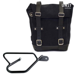 Bolsa lateral en piel dividida + guzzi v9 bobber dx