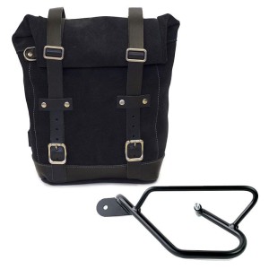 Bolsa lateral en piel dividida + guzzi v9 bobber sx