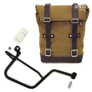 Bolsa lateral de lona + marco guzzi v7 dx
