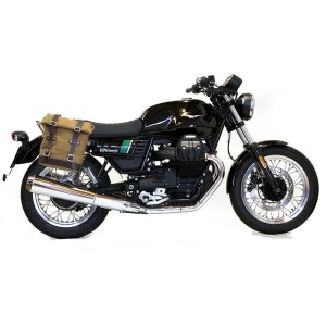 Bolsa lateral de lona + marco guzzi v7 dx