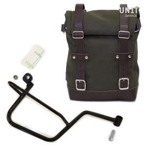 Bolsa lateral de lona + marco guzzi v7 dx