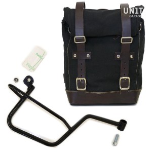Bolsa lateral de lona + marco guzzi v7 dx