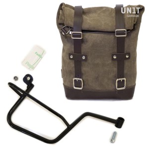 Bolsa lateral en piel dividida + marco guzzi v7 dx