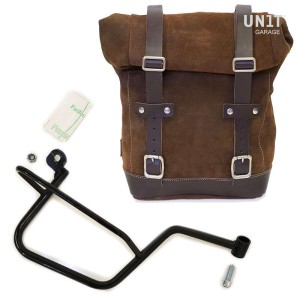Bolsa lateral en piel dividida + marco guzzi v7 dx