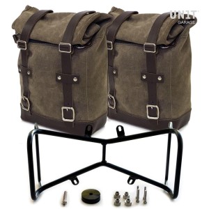 Dos bolsos laterales en piel dividida + doble marco ninet simétrico