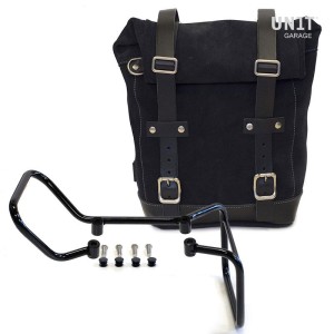 Bolsa lateral en piel dividida + marco husqvarna vitpilen 701