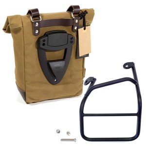 Bolso lateral de lona + marco izquierda ducati scrambler 1100