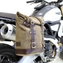 Bolsa lateral en piel dividida + marco derecho ducati scrambler 1100