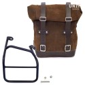 Bolsa lateral en piel dividida + marco derecho ducati scrambler 1100