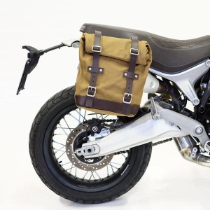 Bolso lateral de lona + ducati scrambler 1100 macro derecho
